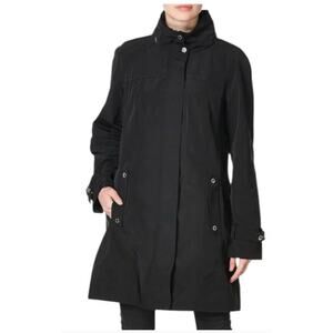 CALVIN KLEIN HOODED PACKABLE ANORAK JACKET WOMENS WATER RESISTANT BLACK SIZE M